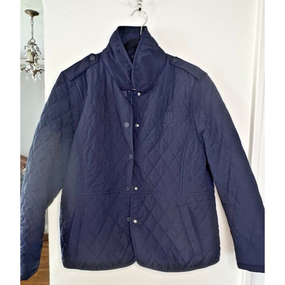 Tommy Hilfiger Quilted Jacket Women's XL Navy Blue Snap Front, Preppy - Picture 14 of 14